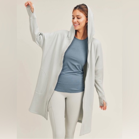 Mono B Longline Fleece Cardigan Mint New NWT SML - Picture 2 of 5